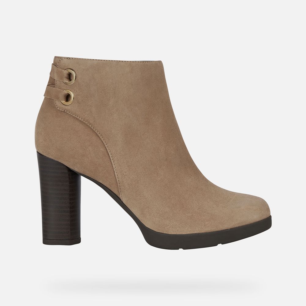 Geox Ankle Boots Dark Beige Anylla - Geox Womens Shoes - KUIBFE456